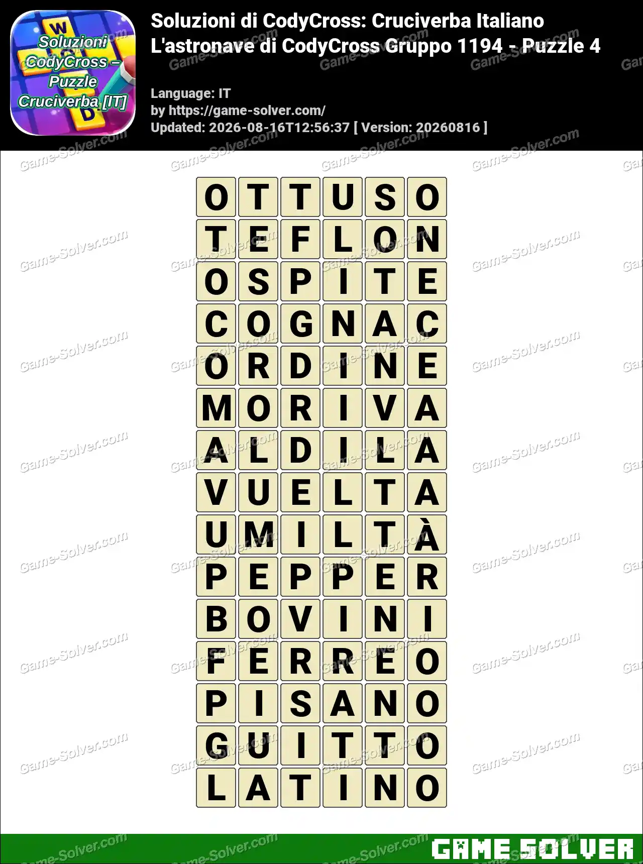 Soluzioni di CodyCross: Cruciverba Italiano L’astronave di CodyCross Gruppo 1194 – Puzzle 4